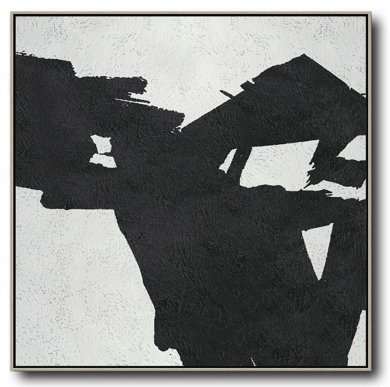 Extra Large Canvas Art,Oversized Minimal Black And White Painting - Modern Art
